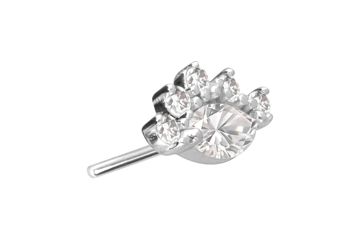 14 Karat Gold Aufsatz mit Titan Push Pin MOISSANITE-AUGE von Piercingline